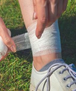 ankle with bandage
