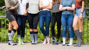 people wearing compression stockings 